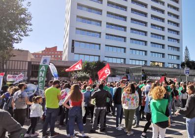 Imagen secundaria 1 - Imágenes de la manifestación en Málaga.