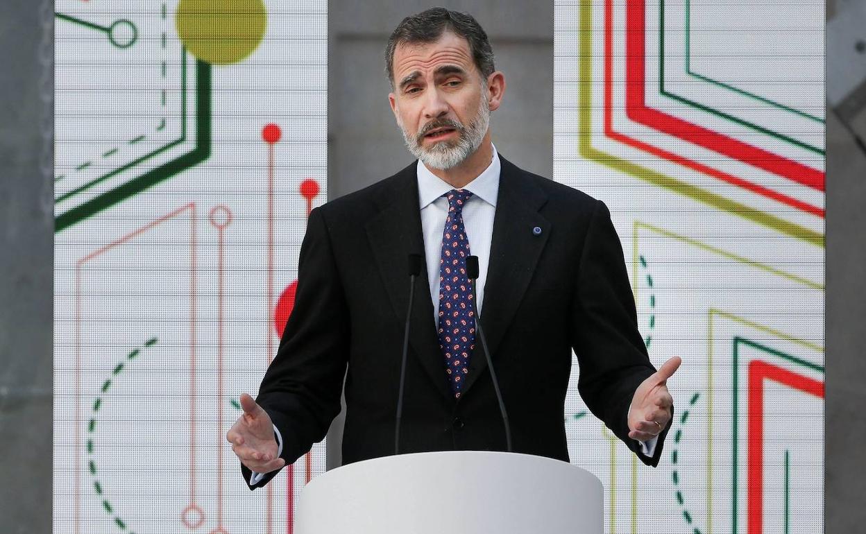 Felipe VI, en la cumbre de Cotec Europa de 2018, que se celebró en Portugal. 