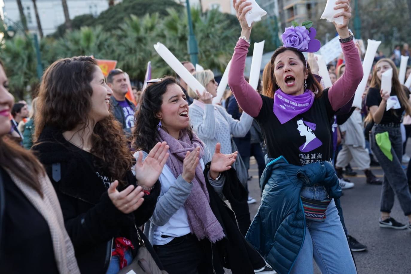 Fotos: La marcha del 8M en Málaga, en imágenes