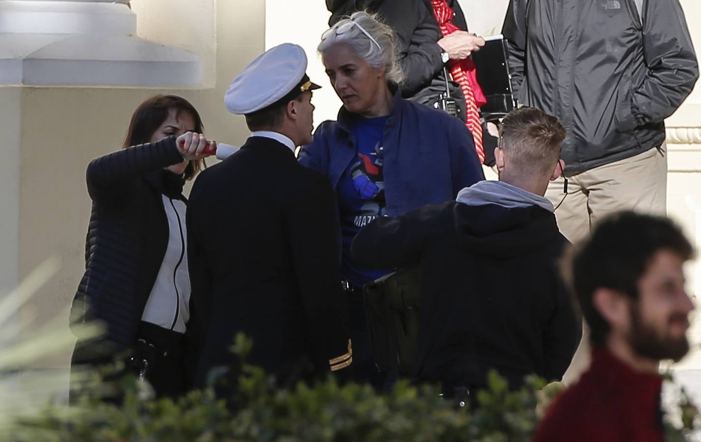 La bandera del Régimen de Franco ha sido desplegada (con fines cinematográficos) en la sede del Ayuntamiento de Málaga por el rodaje de 'Operación Mincemeat'. Se traba de convertir un trozo del centro de Málaga en una sede gubernamental de la dictadura en 1943