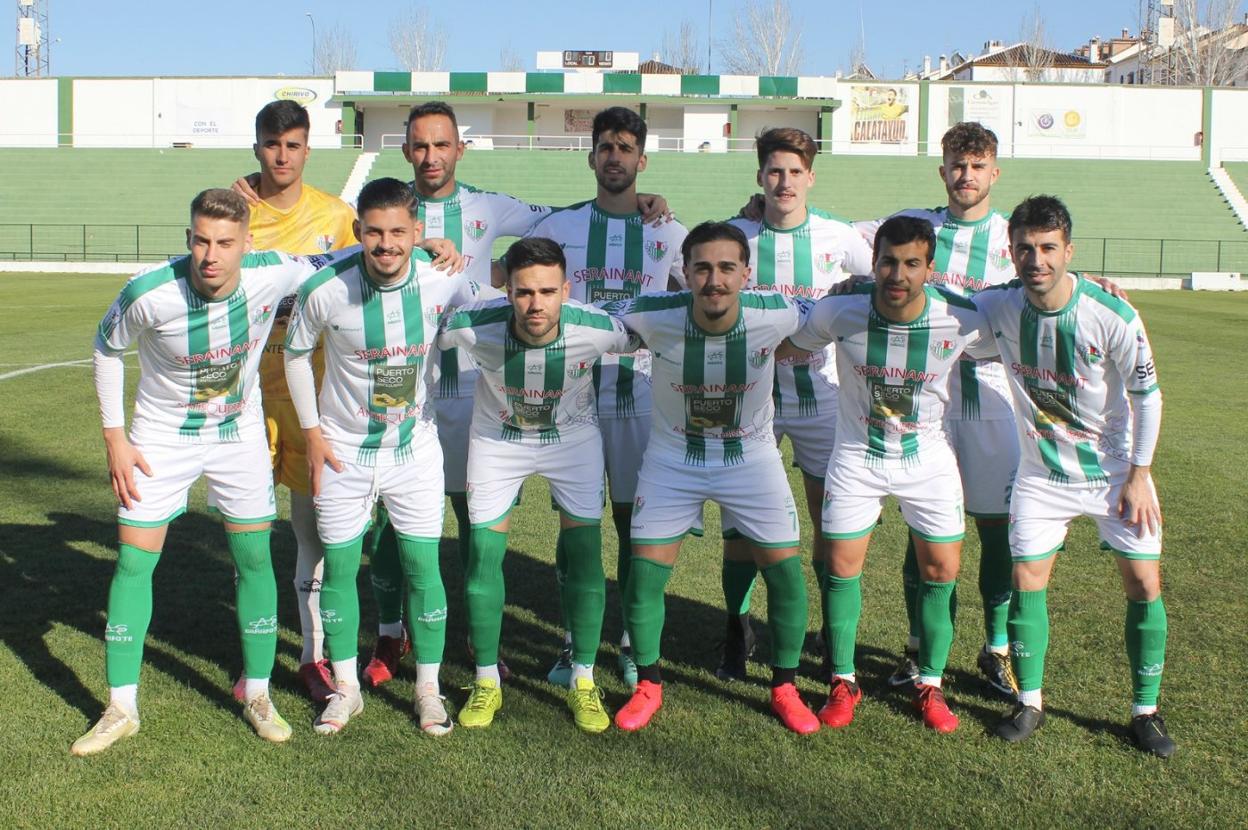 Formación del Antequera en su partido de ayer ante el Polideportivo Almería. antonio j. guerrero