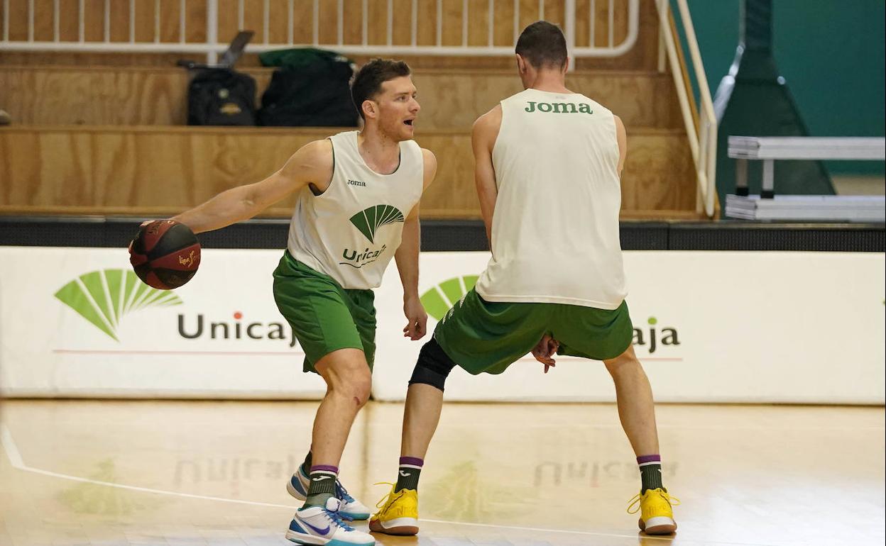 Mekel, este martes en el entrenamiento en Los Guindos. 