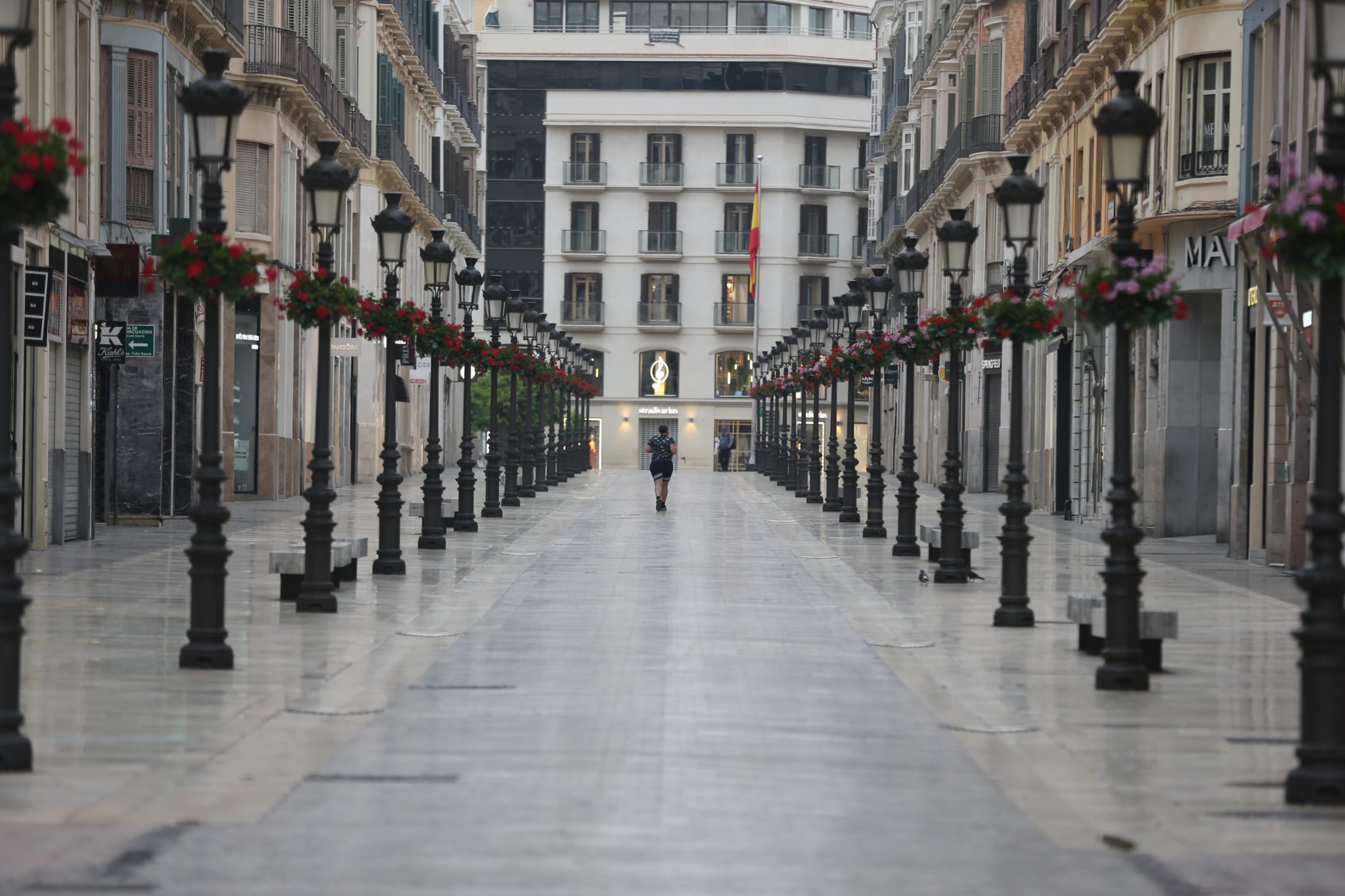 El Centro de Málaga, este domingo.