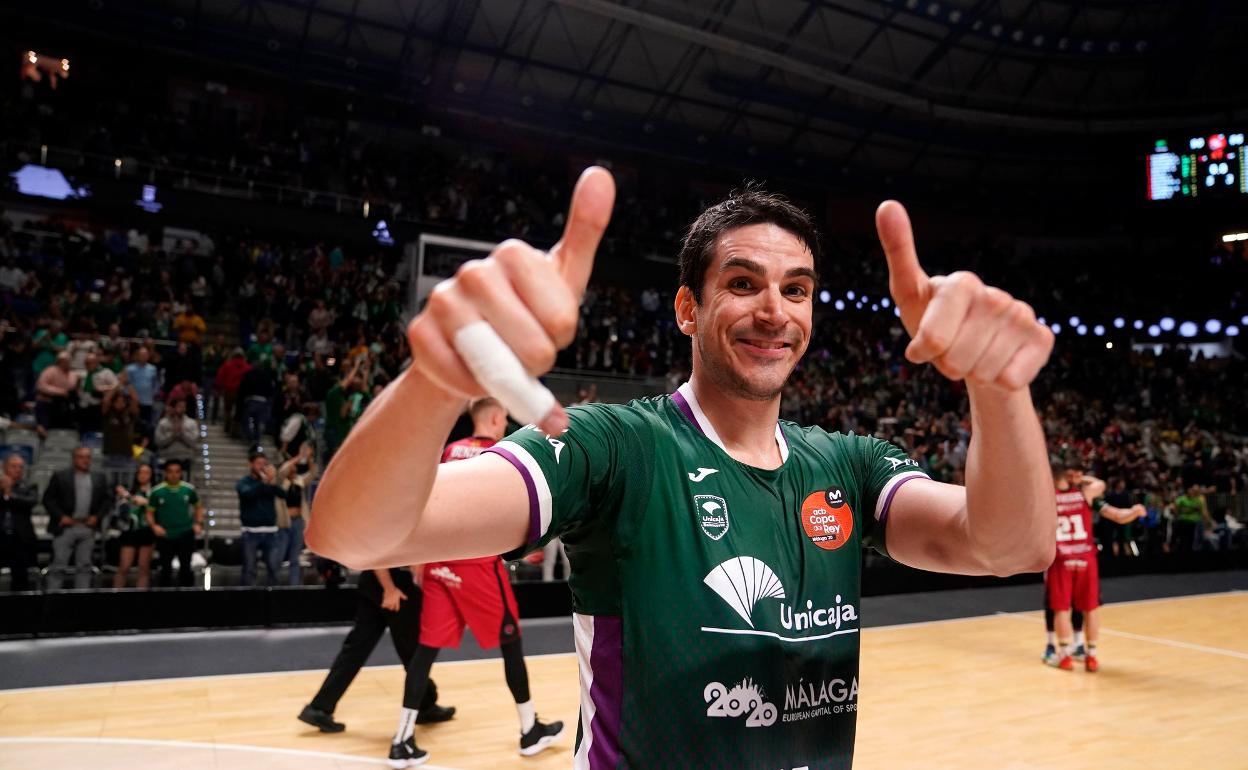 Carlos Suárez celebra el triunfo ante el Zaragoza en la Copa del Rey. 