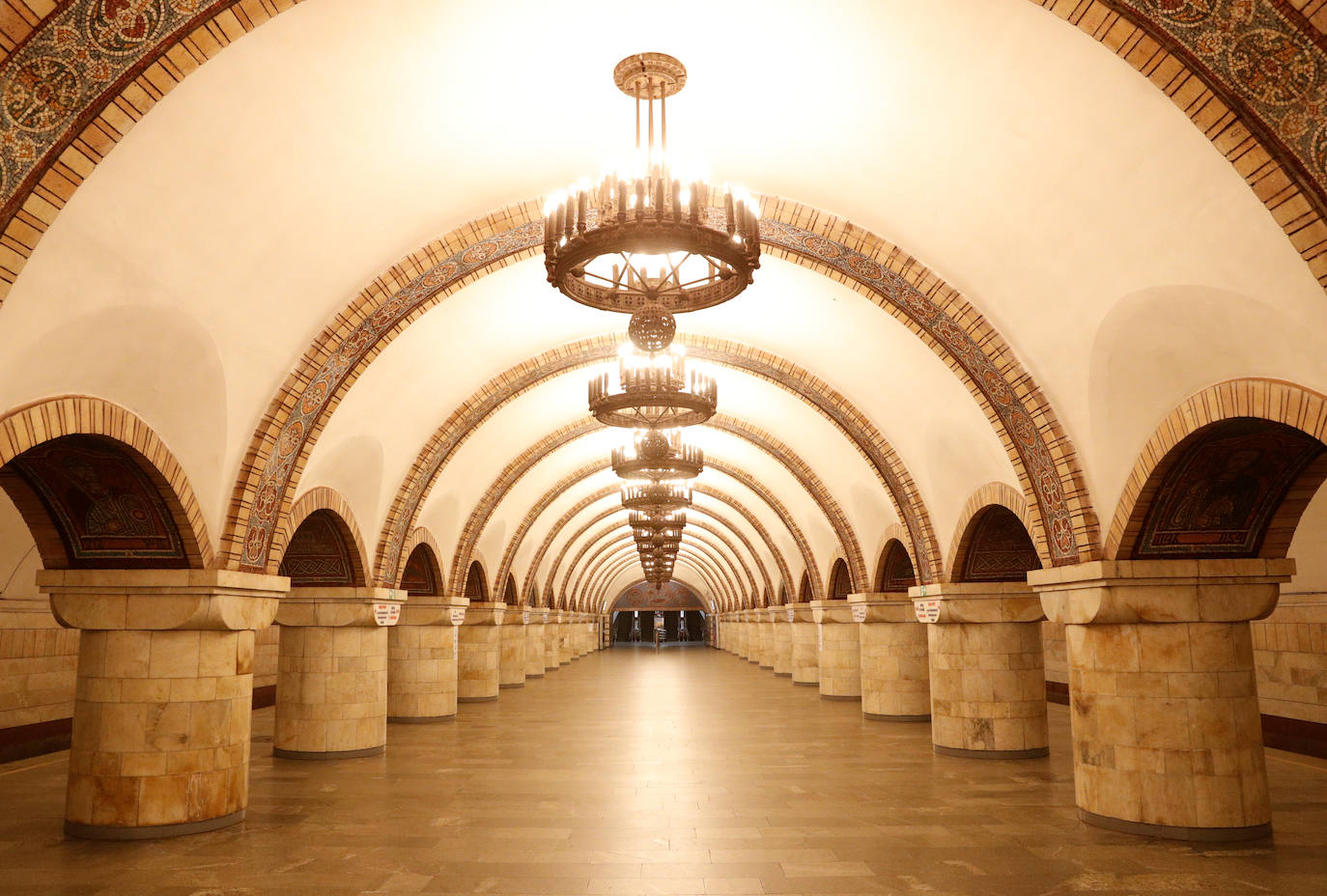 Estación del Metro de Kiev (Ucrania).