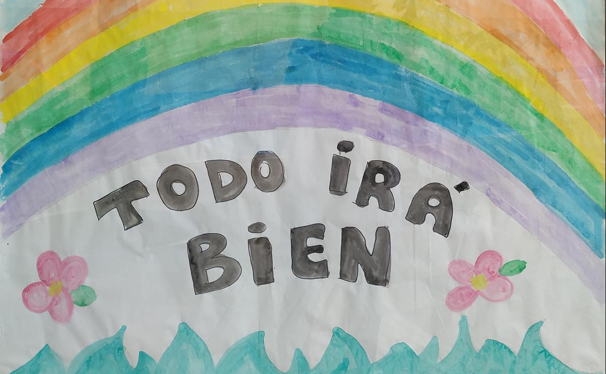 Mural colgado en la sede de Servicios Sociales, realizado por la hija de una de las trabajadoras del área.