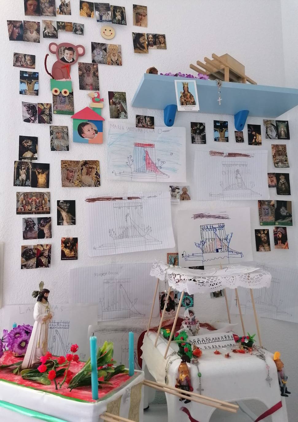 Aldo Durán Arzuaga, de 8 años, es hermano de Fusionadas, donde sale de nazareno de Lágrimas y Favores