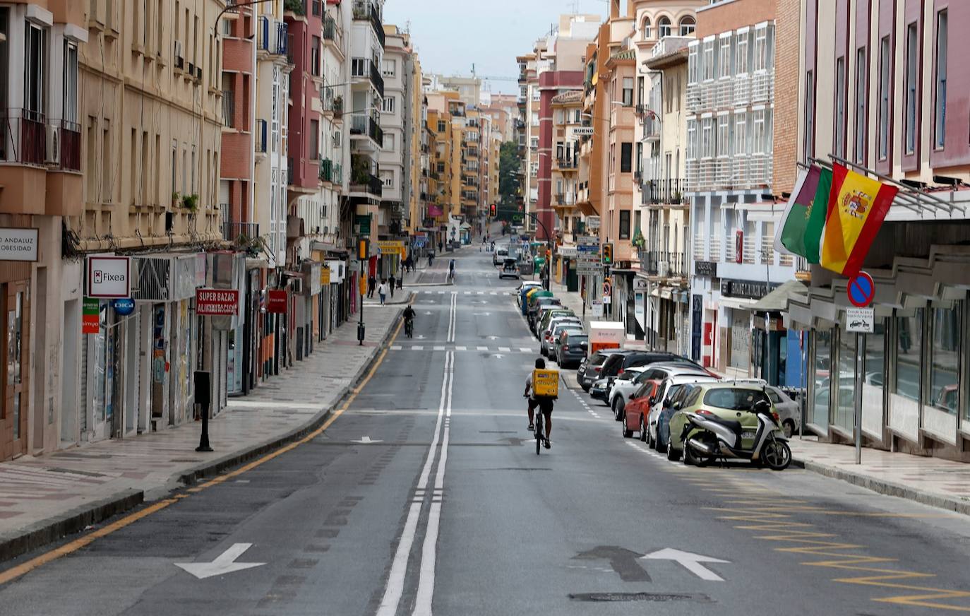 Málaga en cuarentena, este Lunes Santo. 