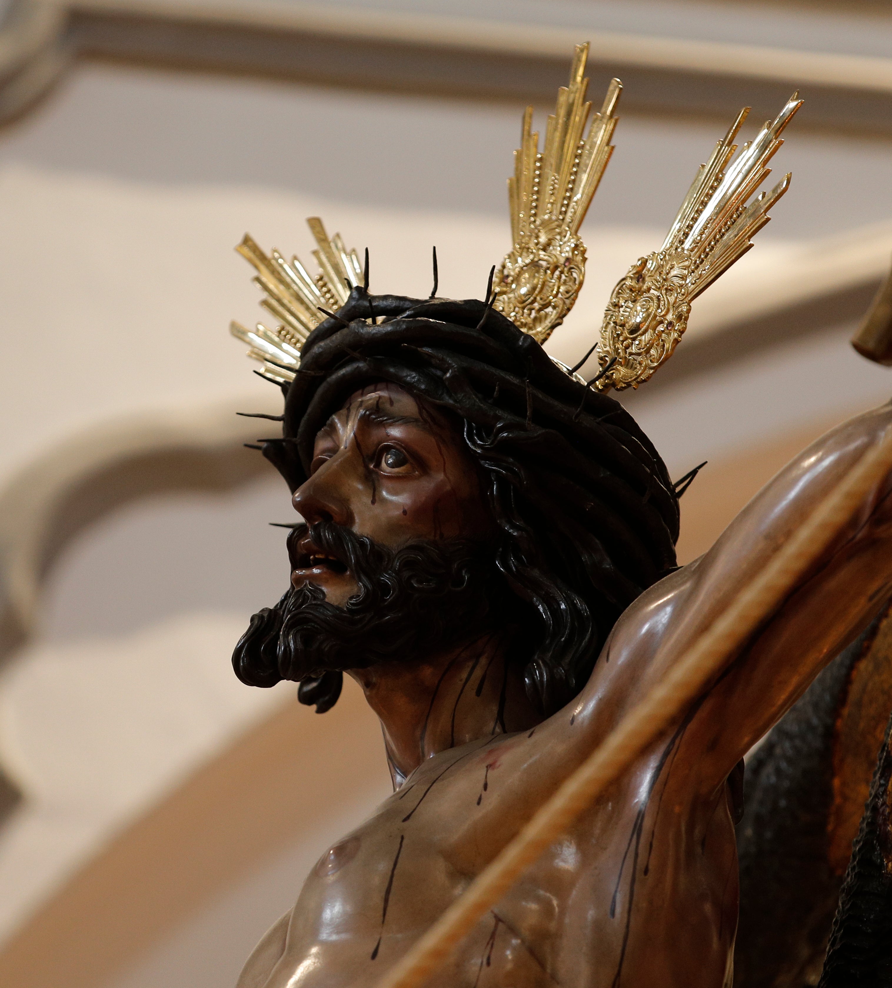 La Santa Vera Cruz, Nuestro Padre Jesús de Azotes y Columna, Ánimas de Ciegos (fundada a mediados del siglo XVI) y el Cristo de la Exaltación en el Miércoles Santo malagueño