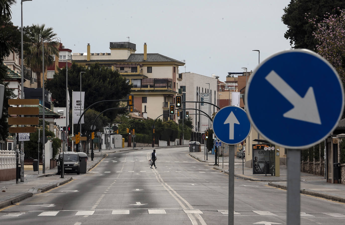 Aspecto de la avenida Carlos Haya este Jueves Santo