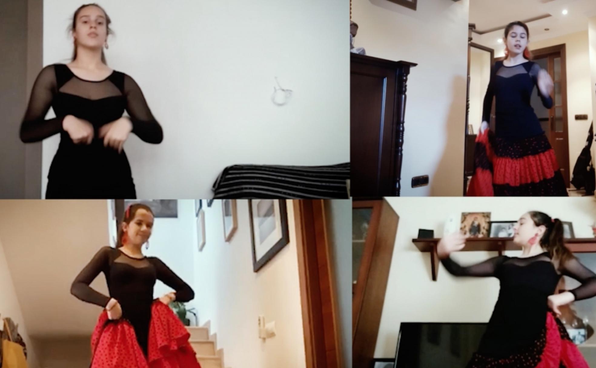 Algunas de las alumnas del IES Los Montes, durante la grabación del vídeo. 