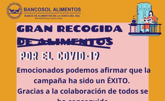 Imagen del balance final de la Gran Recogida virtual de Bancosol
