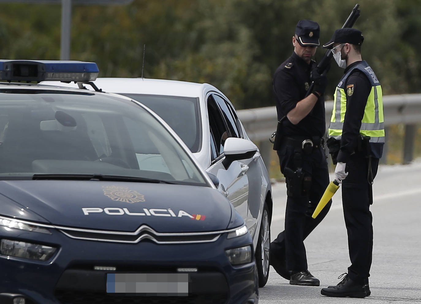 Control policial en Málaga 