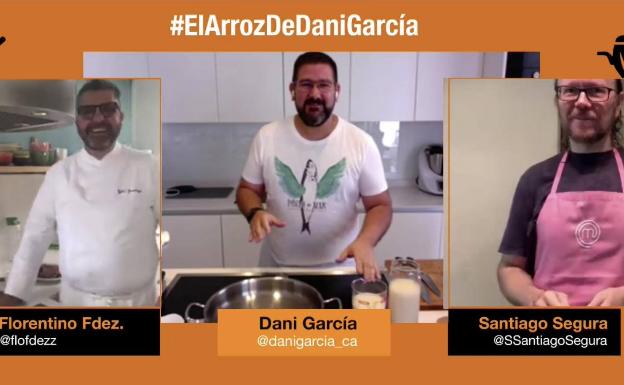 Florentino Fernández y Santiago Segura cocinaron este domingo en Twitter con el marbellí.