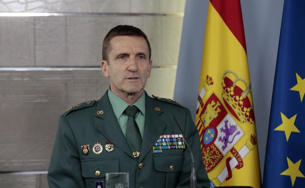 El jefe del Estado Mayor de la Guardia Civil, general José Manuel Santiago. Vídeo: Marlaska achaca a «un lapsus» las declaraciones.