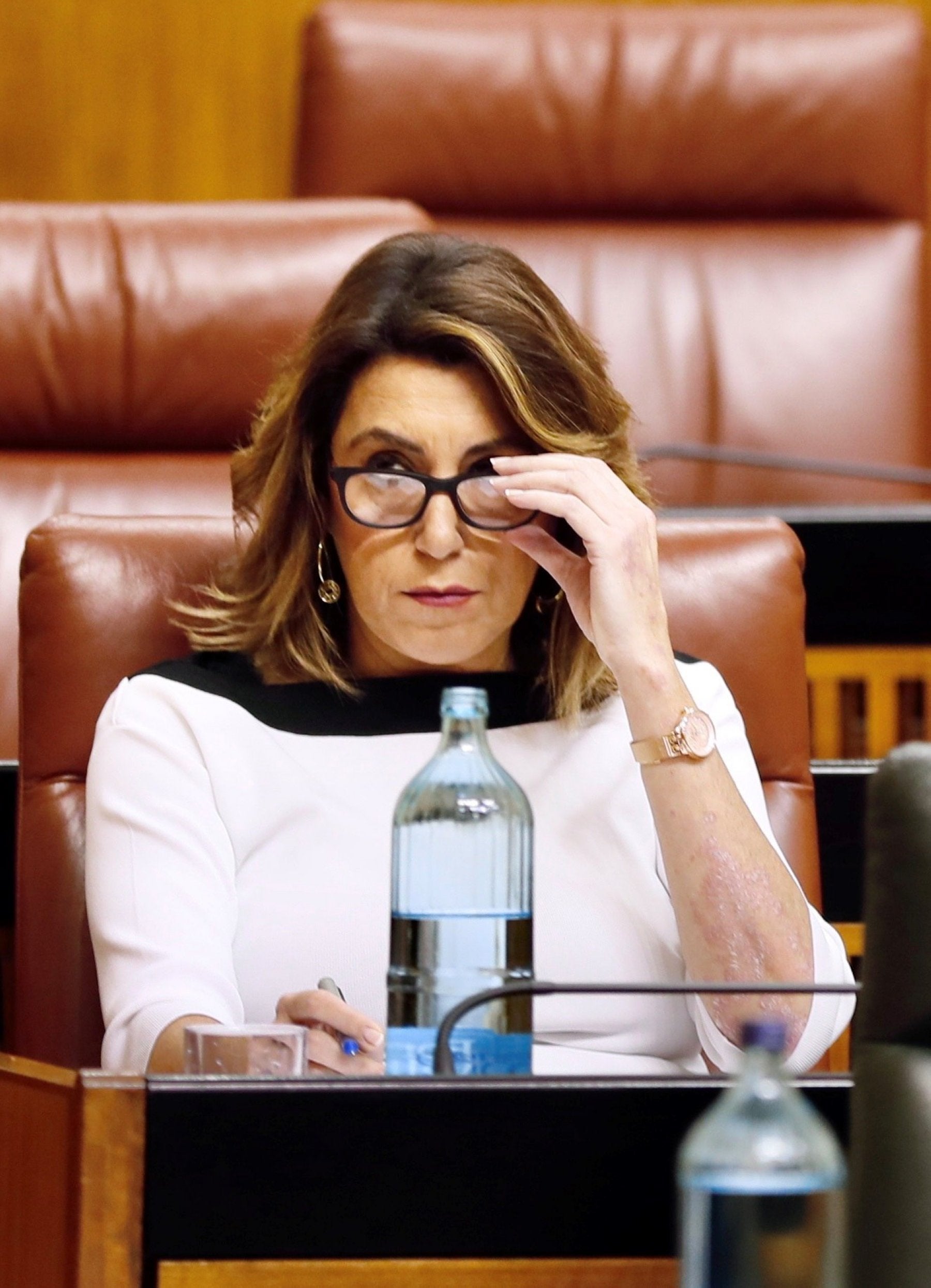 Susana Díaz, ayer en su escaño. J. M. Vidal. 