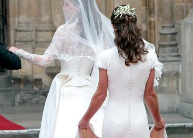 Imagen secundaria 1 - Imágenes de archivo de Pippa en la boda de Catalina. 