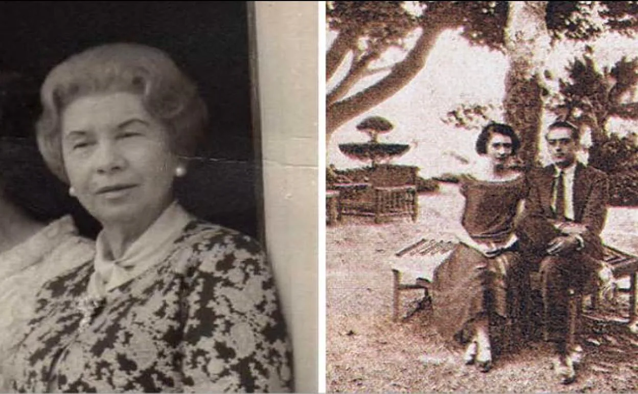 Ángeles Rubio Argüelles nació en 1906. A la derecha, con su marido Edgar Neville con el que se casó a los 19 años. 