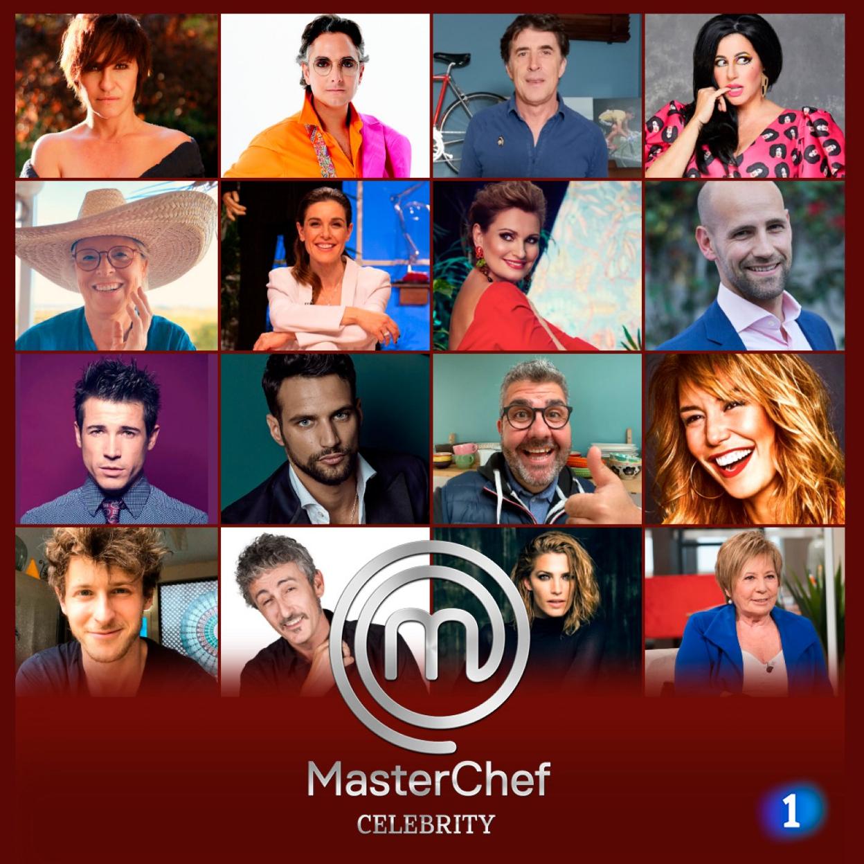 Famosos que participarán en 'MasterChef', entre ellos, en la última foto, la exministra Celia Villalobos.