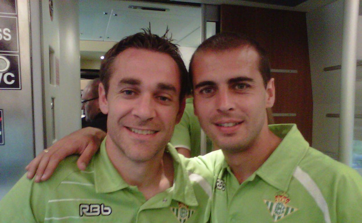 Nacho y Juanma, durante su etapa de jugadores en el Betis. 