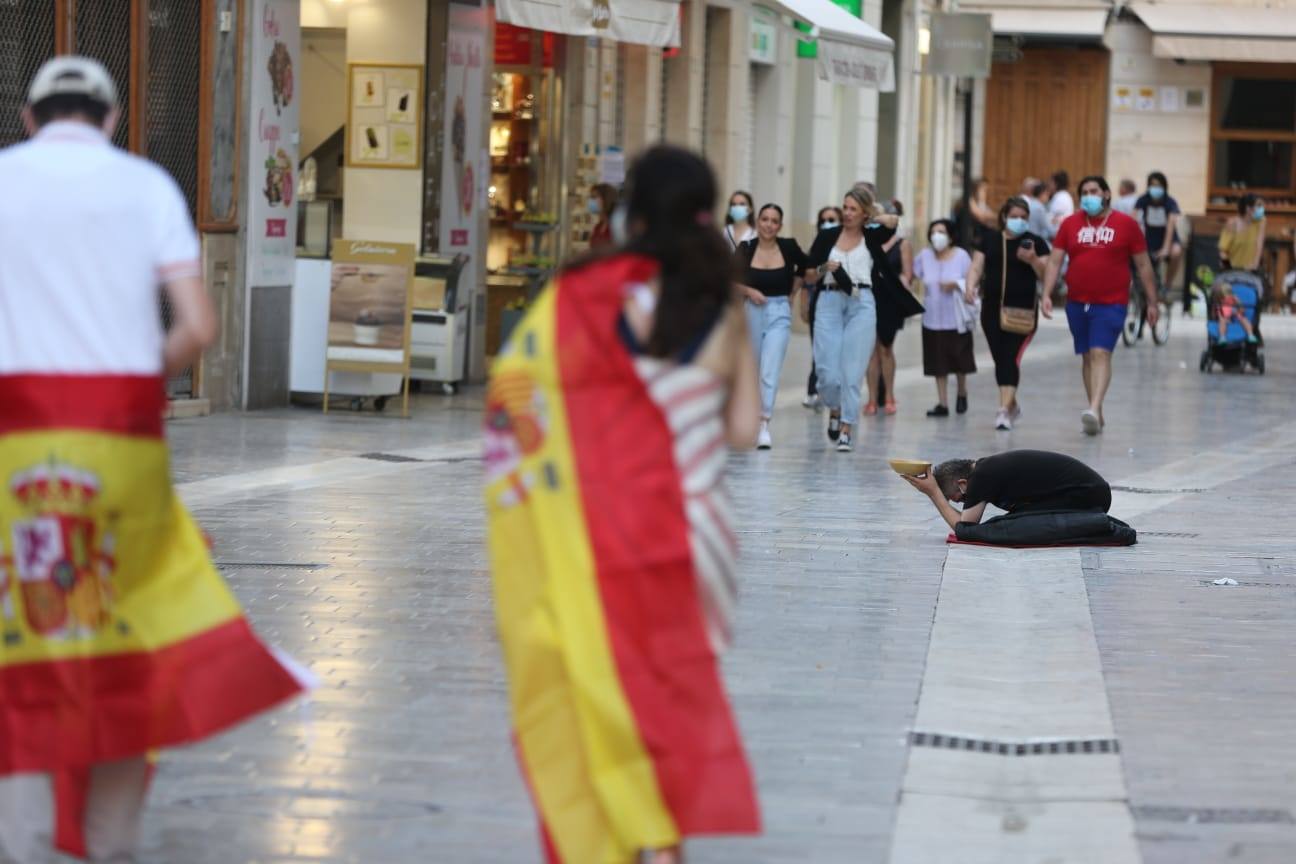 Decenas de personas llenaron calle Larios en la protesta 