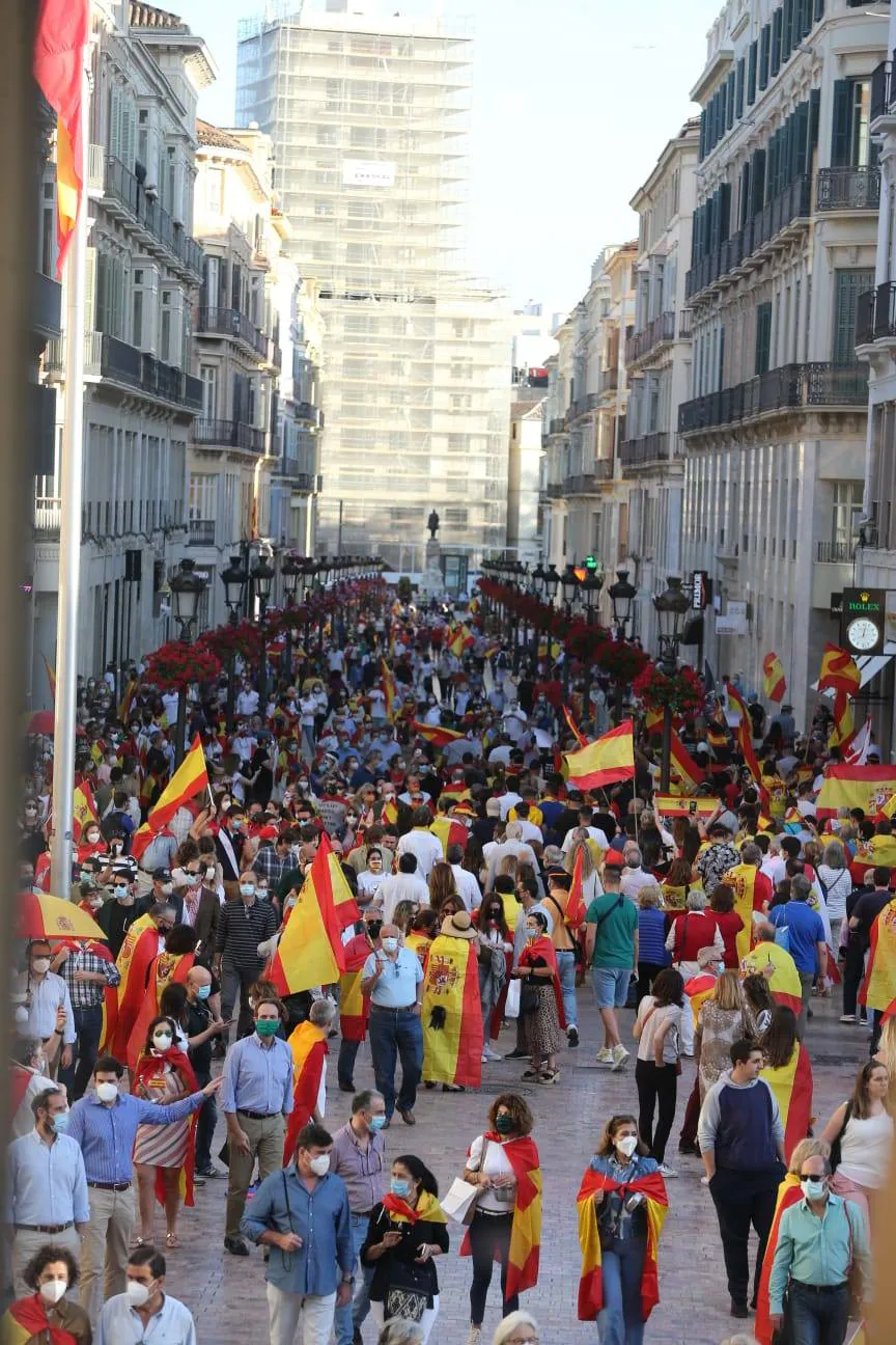 Decenas de personas llenaron calle Larios en la protesta 