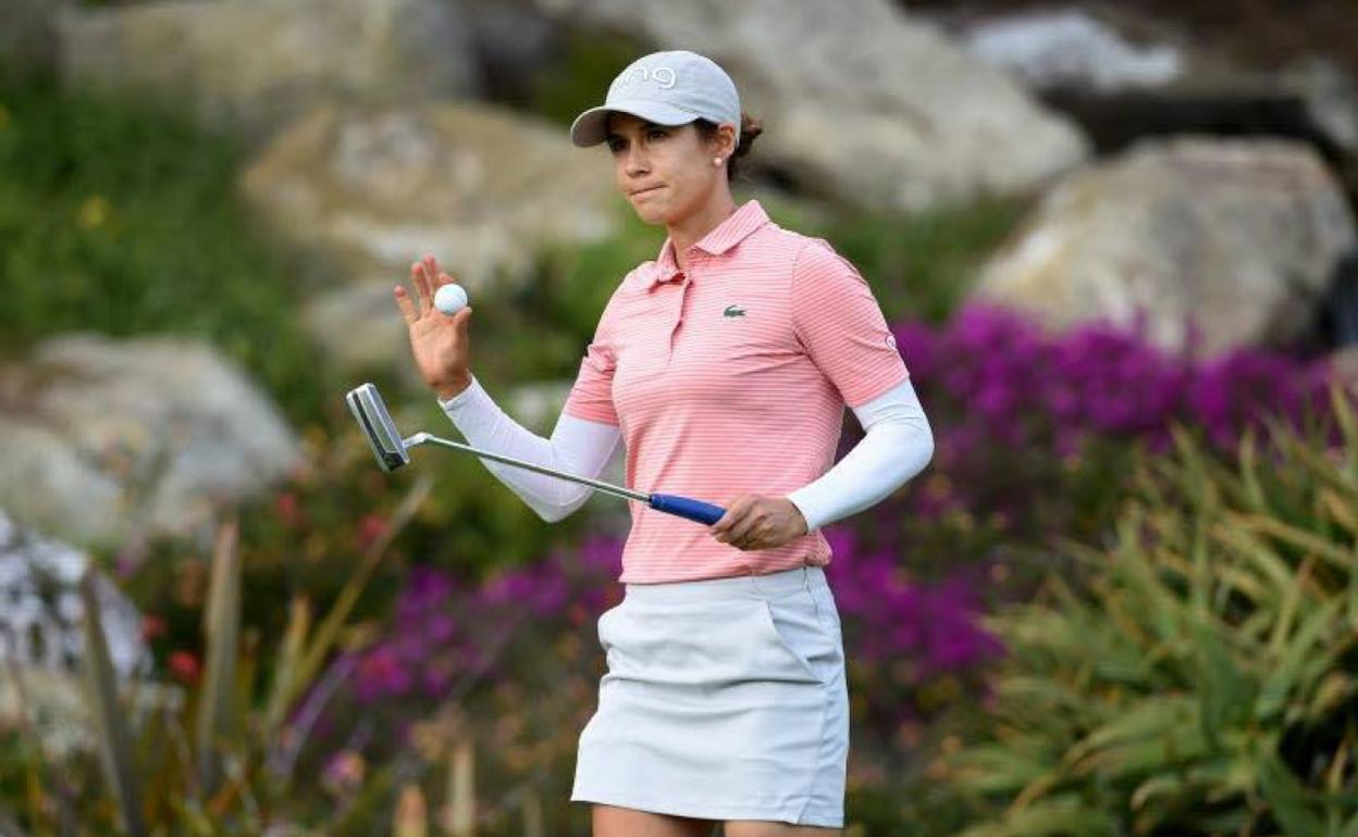 Azahara Muñoz, en el KIA Classic de 2019, en el LPGA Tour. 