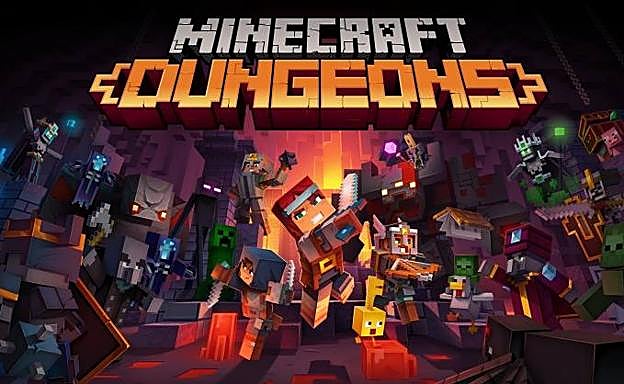 Portada de Minecraft Dungeons.