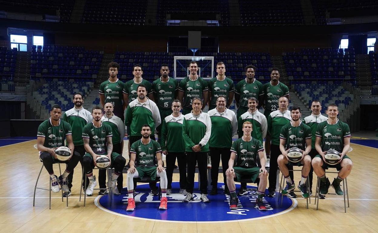 Foto oficial de la plantilla del Unicaja para la pasada Copa del Rey.