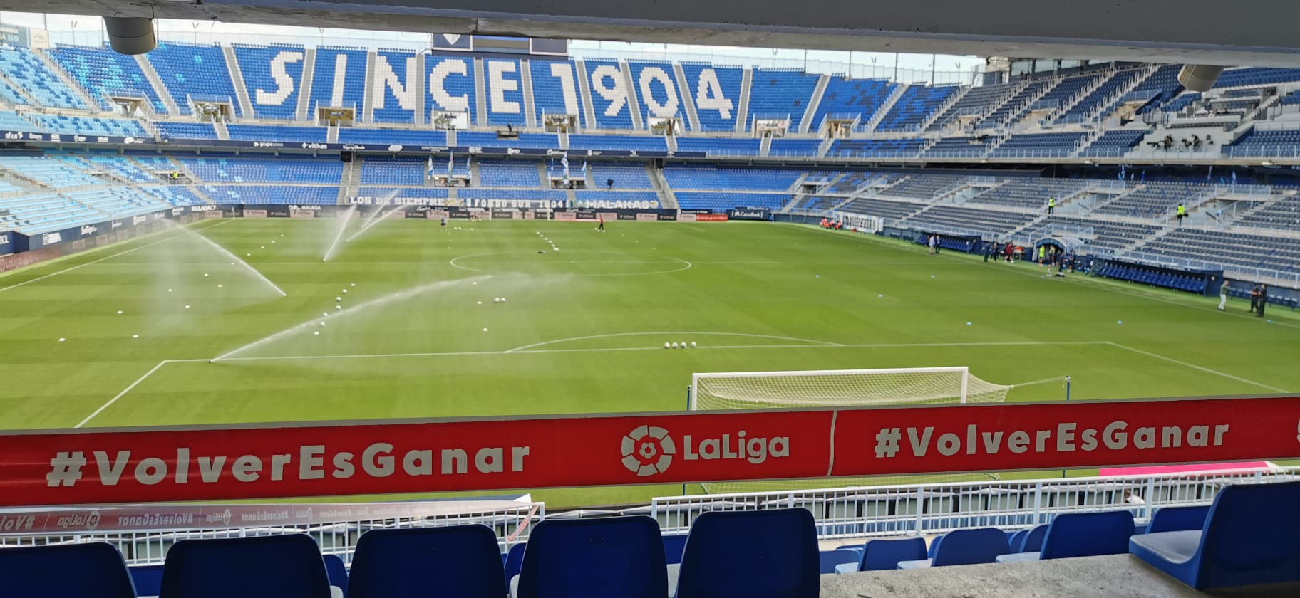 La vuelta del fútbol a La Rosaleda tras el parón de LaLiga por la pandemia