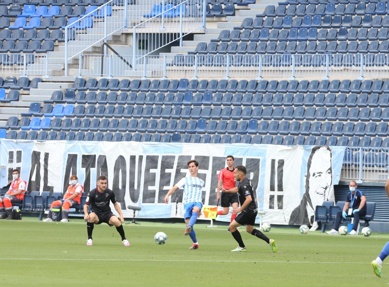 La vuelta del fútbol a La Rosaleda tras el parón de LaLiga por la pandemia