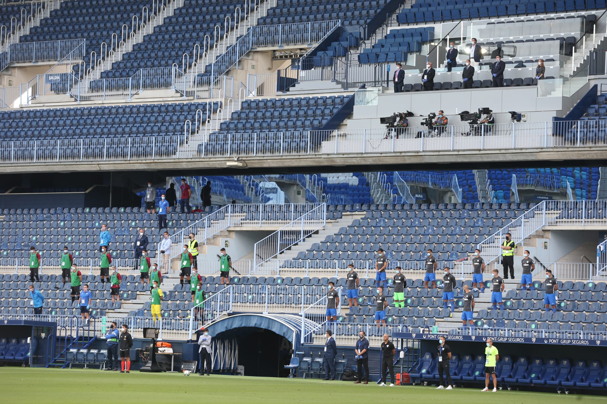 La vuelta del fútbol a La Rosaleda tras el parón de LaLiga por la pandemia