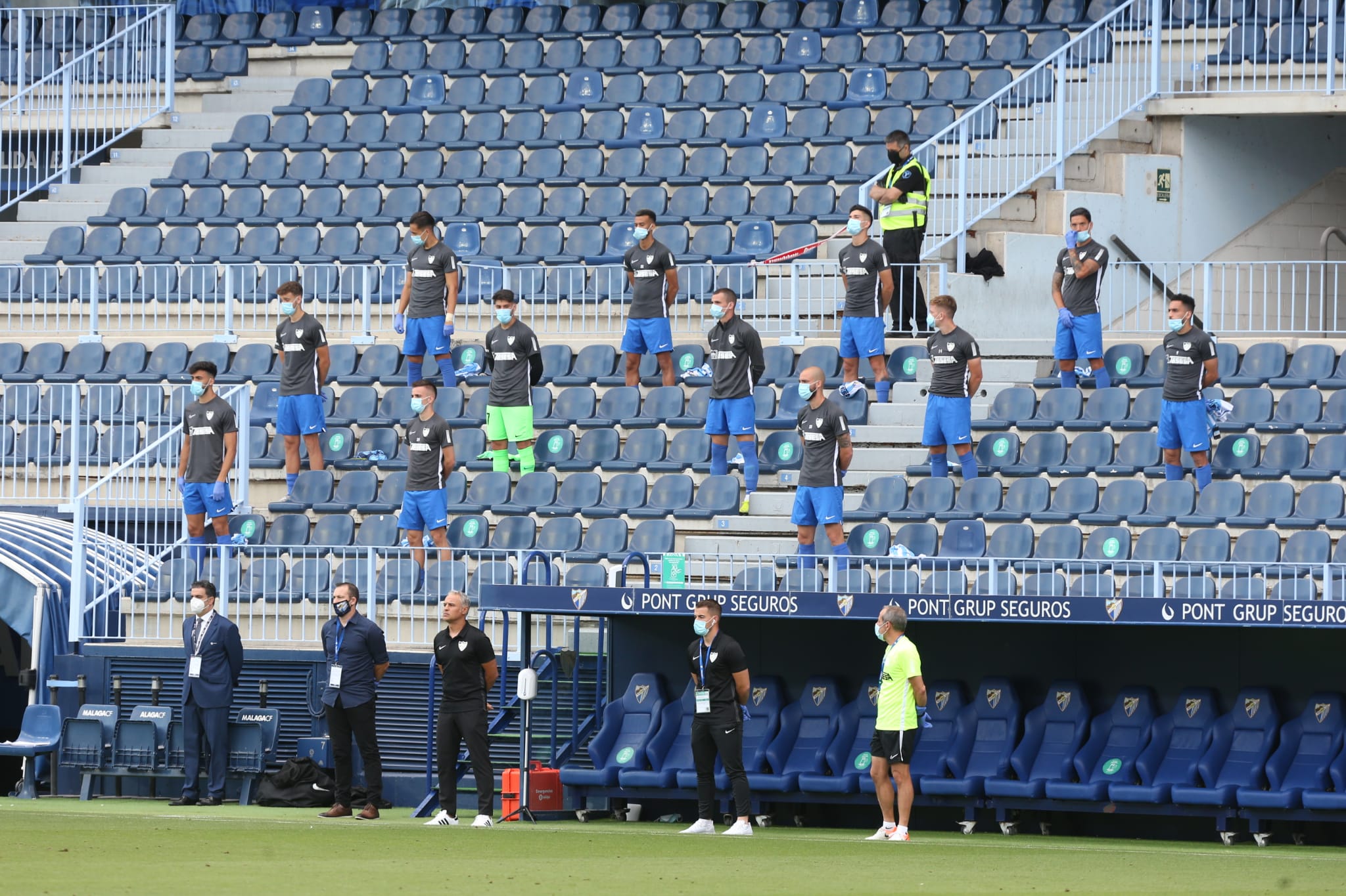 La vuelta del fútbol a La Rosaleda tras el parón de LaLiga por la pandemia