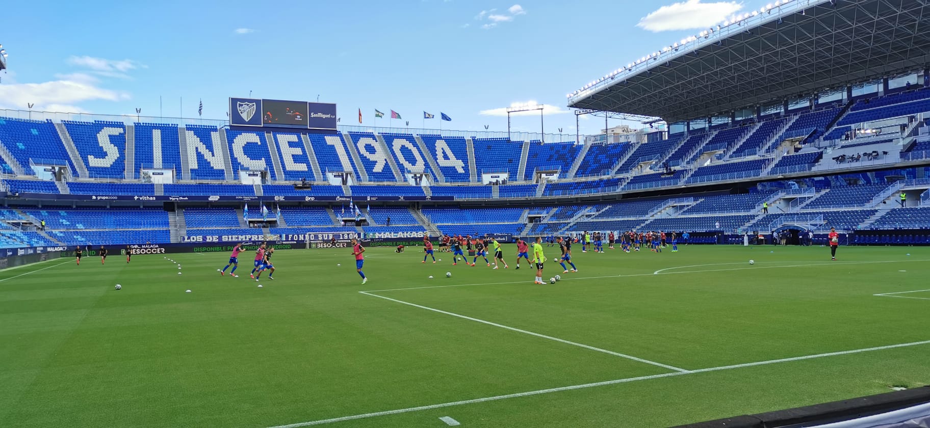 La vuelta del fútbol a La Rosaleda tras el parón de LaLiga por la pandemia