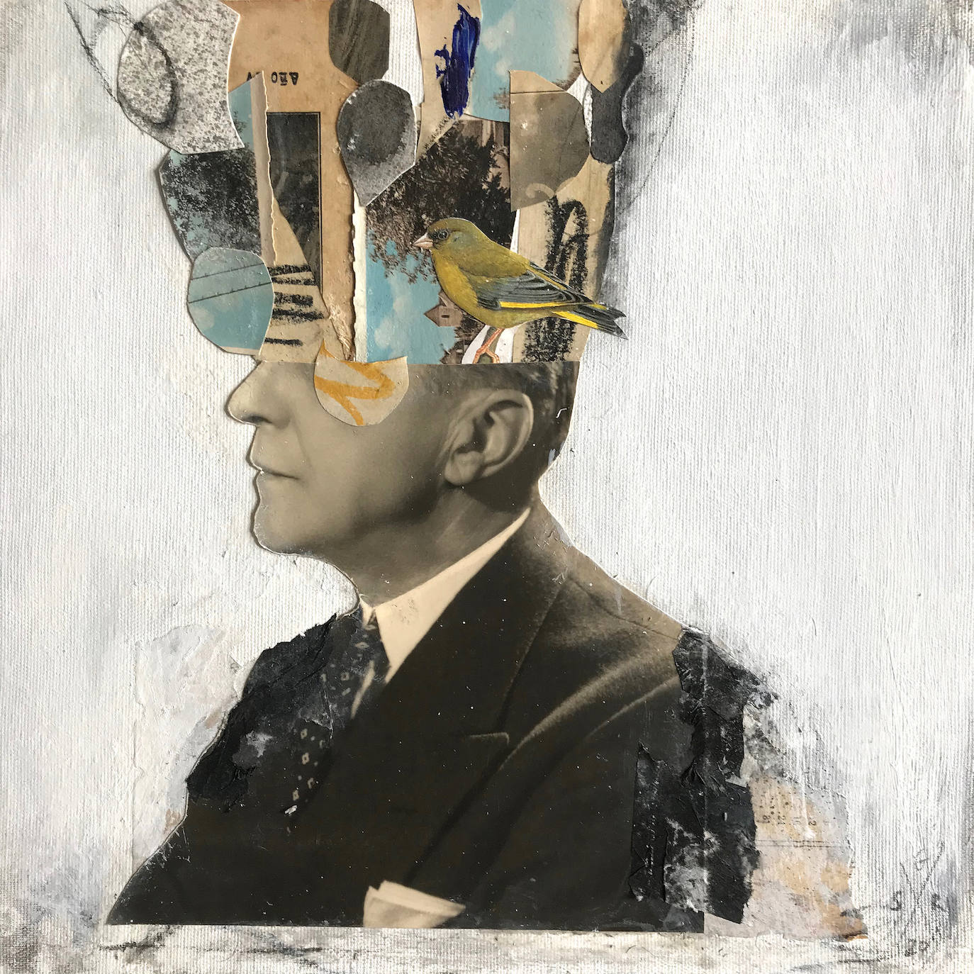 El ilustrador presenta en Gunter Gallery una exposición virtual con una decena de retratos realizados durante el confinamiento a partir de sus característicos collages