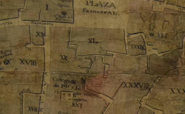 La calle Siete Revueltas en el plano de Carrión de Mula de 1791. 