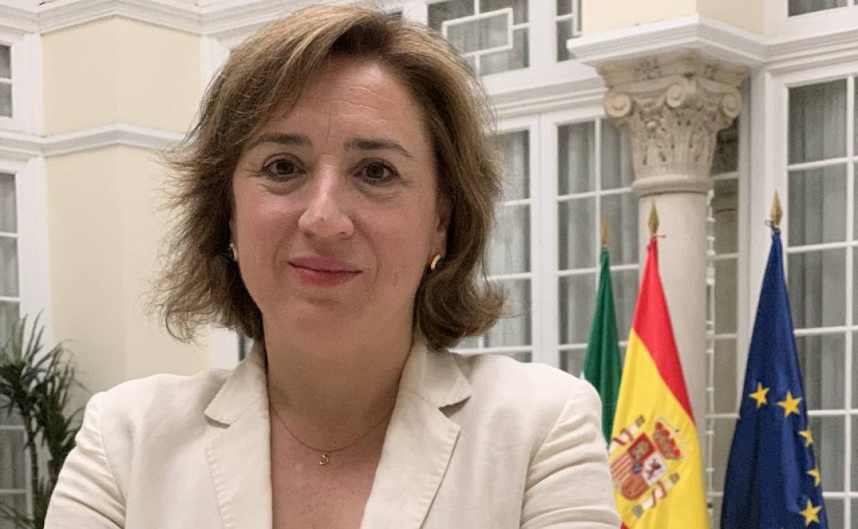 Sandra García, delegada del Gobierno en Andalucía, en la sede de Plaza de España en Sevilla. 