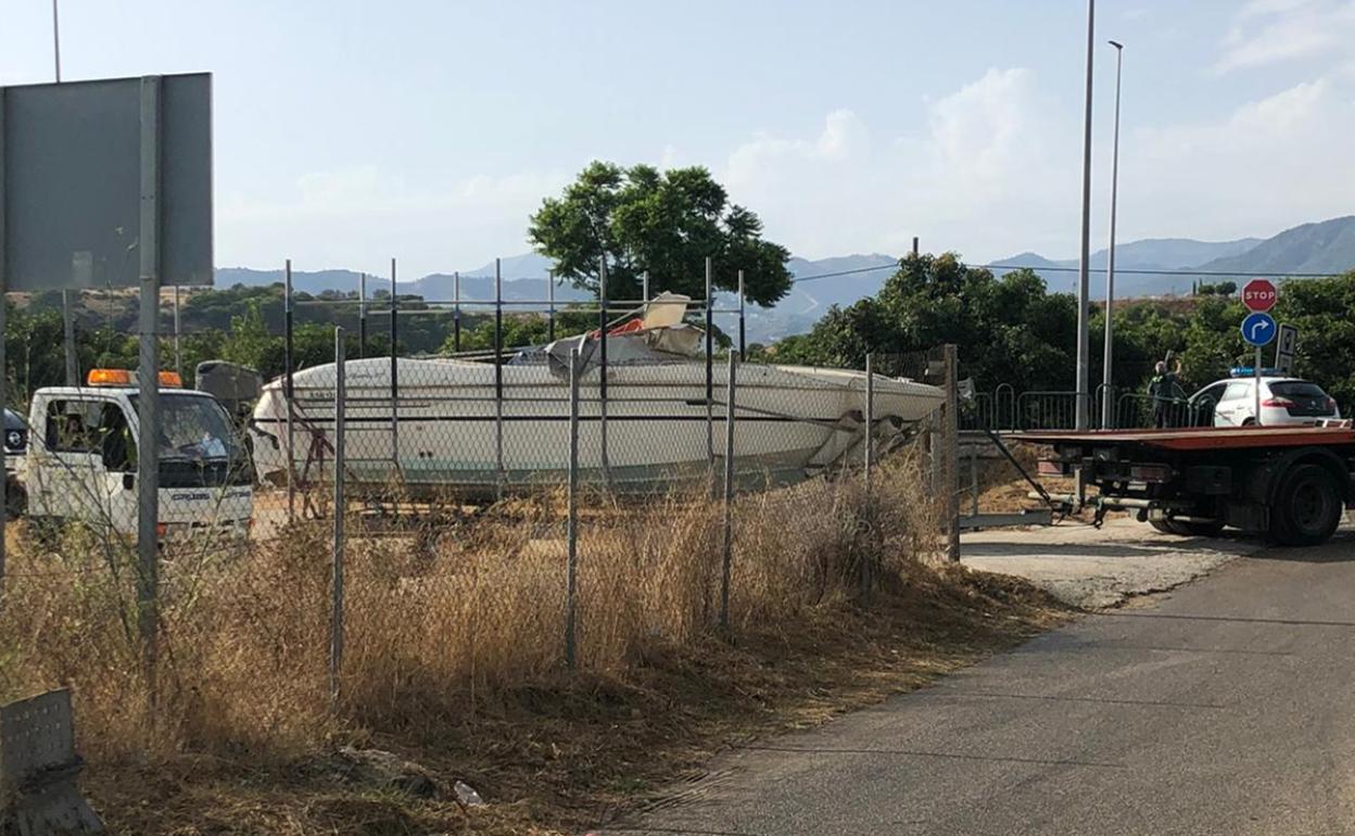 Imagen de la embarcación intervenida en El Playazo. 