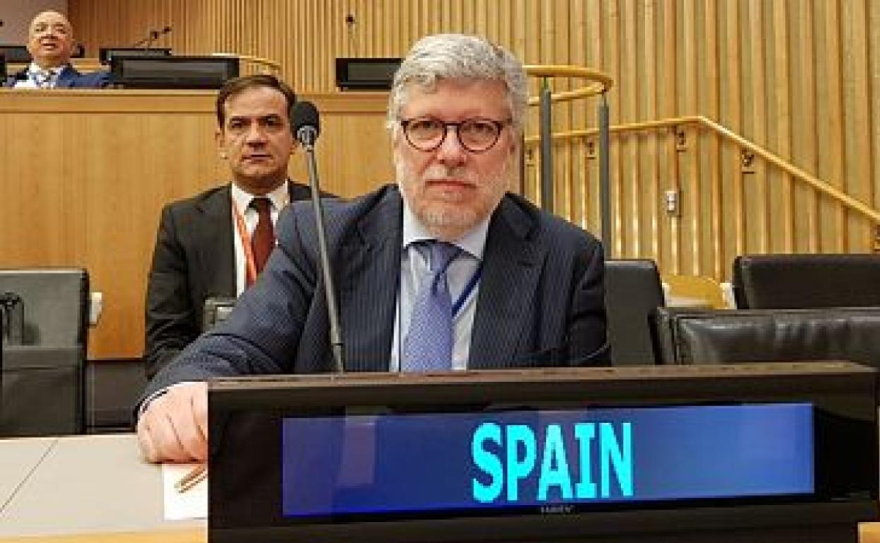 El malagueño en una intervención en las Naciones Unidas. 