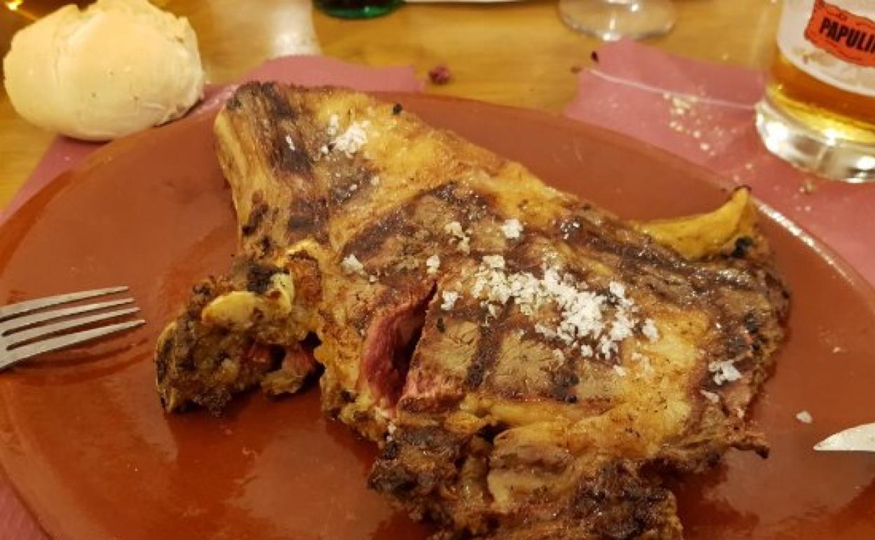 Vista de un entrecote de Papulios. 