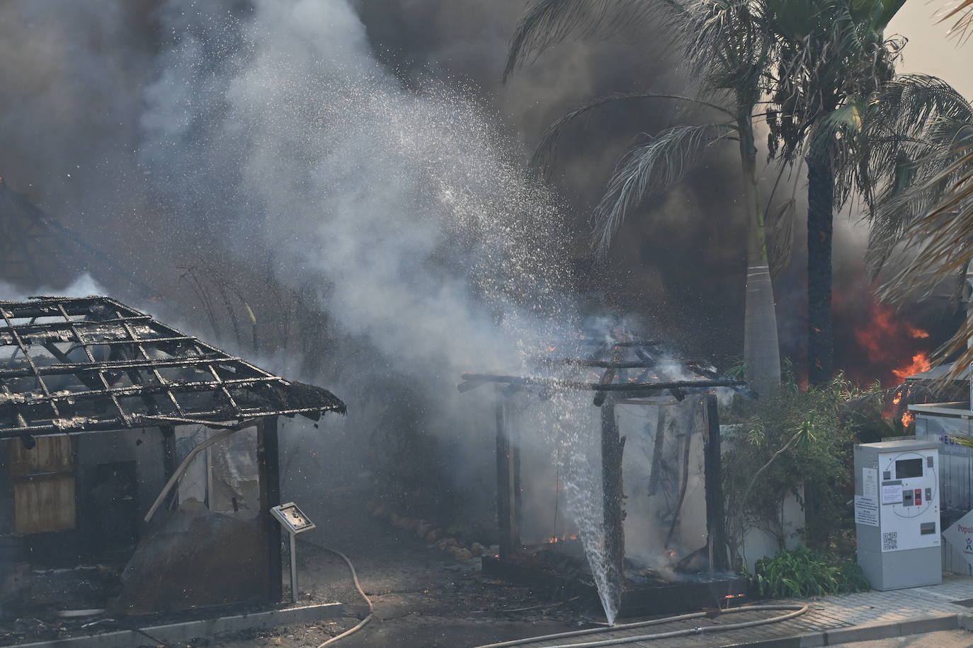 Efectivos del Plan Infoca y del Consorcio Provincial de Bomberos trabajan en la zona