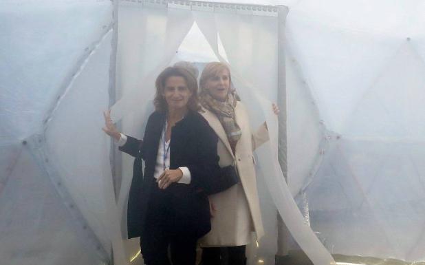 La vicepresidenta Teresa Ribera en una instalación de la COP25