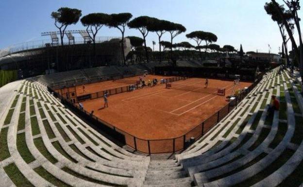 Una panorámica de una pista del Foro Itálico en Roma. 