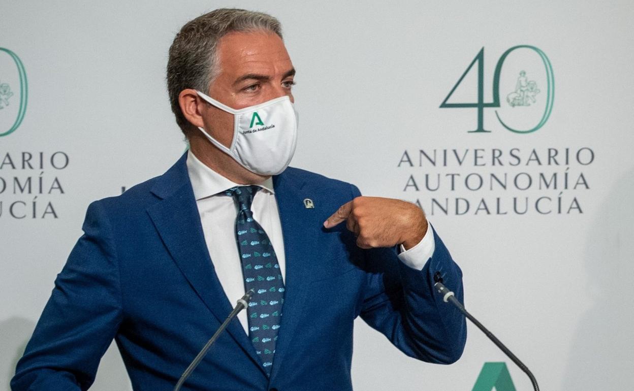 El consejero de la Presidencia y portavoz del Ejecutivo andaluz, Elías Bendodo, ayer. 