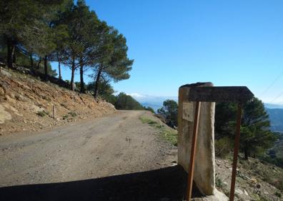 Imagen secundaria 1 - Arriba, subida por un camino empedrado. Abajo, camino de la Dehesa, y, a la derecha, cruce de caminos.