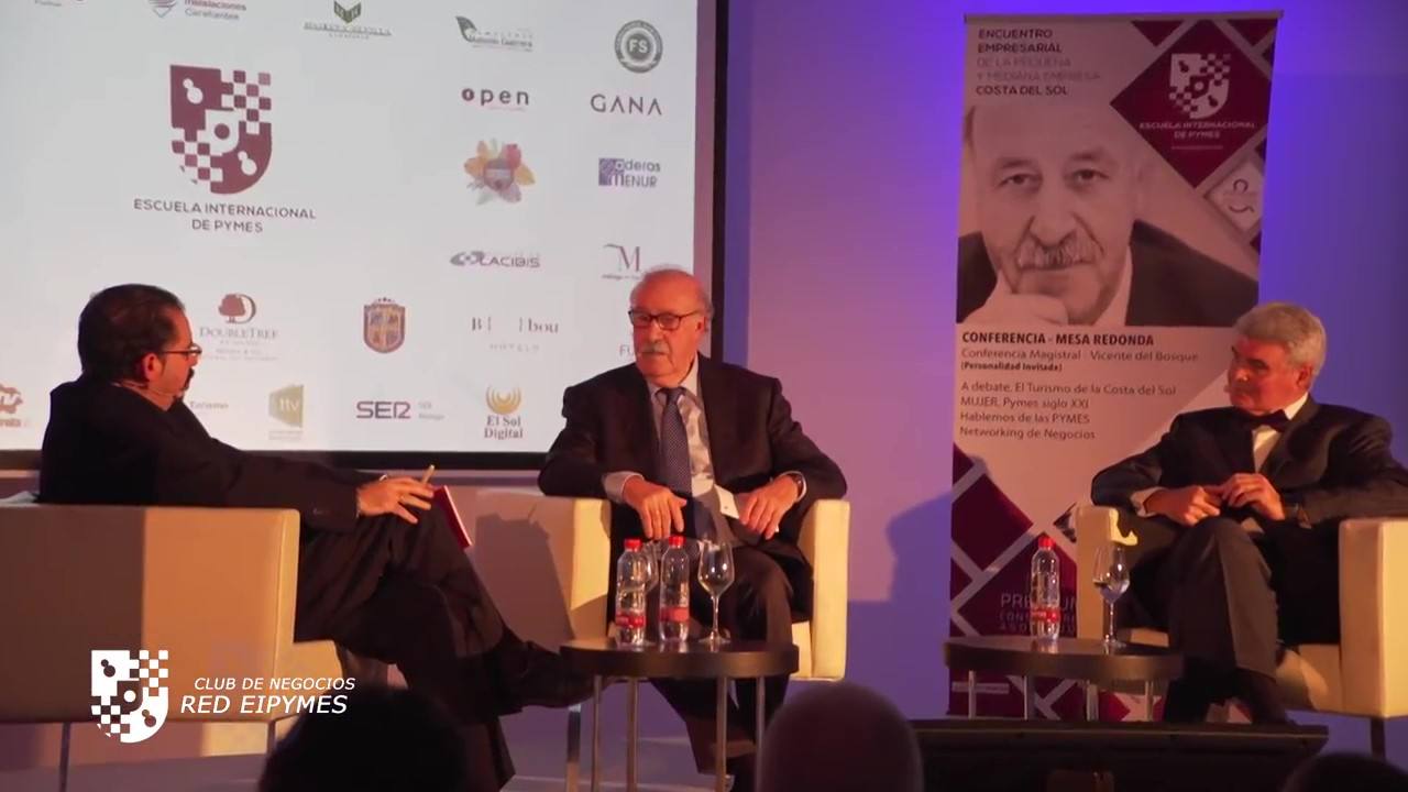 Vicente del Bosque en un evento organizado por El Club de Negocios de EIPYMES. 