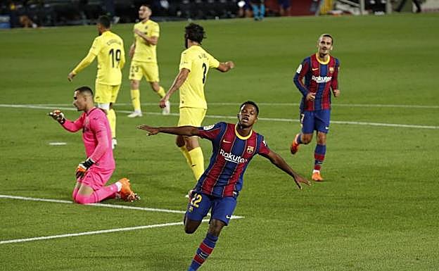 Ansu Fati hace brillar al primer Barça de Koeman