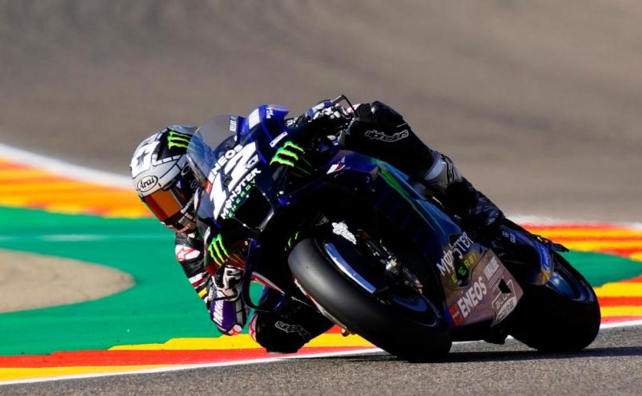 Maverick Viñales, en el circuito de Alcañiz. 