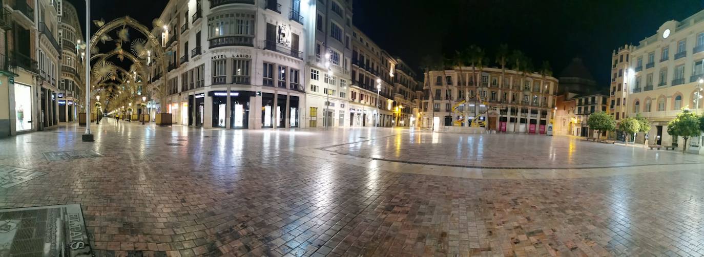 La primera noche de toque de queda en Málaga. 