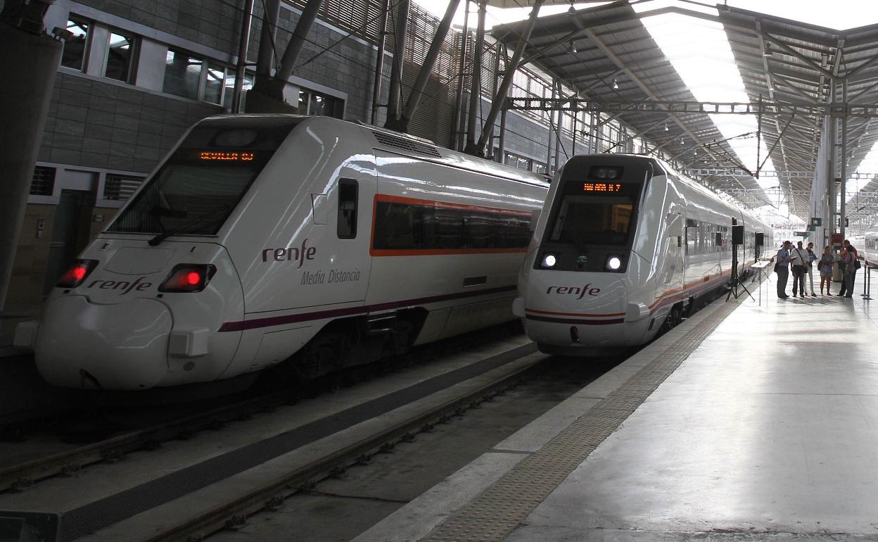 Trenes en la estación María Zambrano de Málaga. 